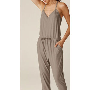 Women's Beyond Yoga Taupe Racerback Jumpsuit Size S NWT